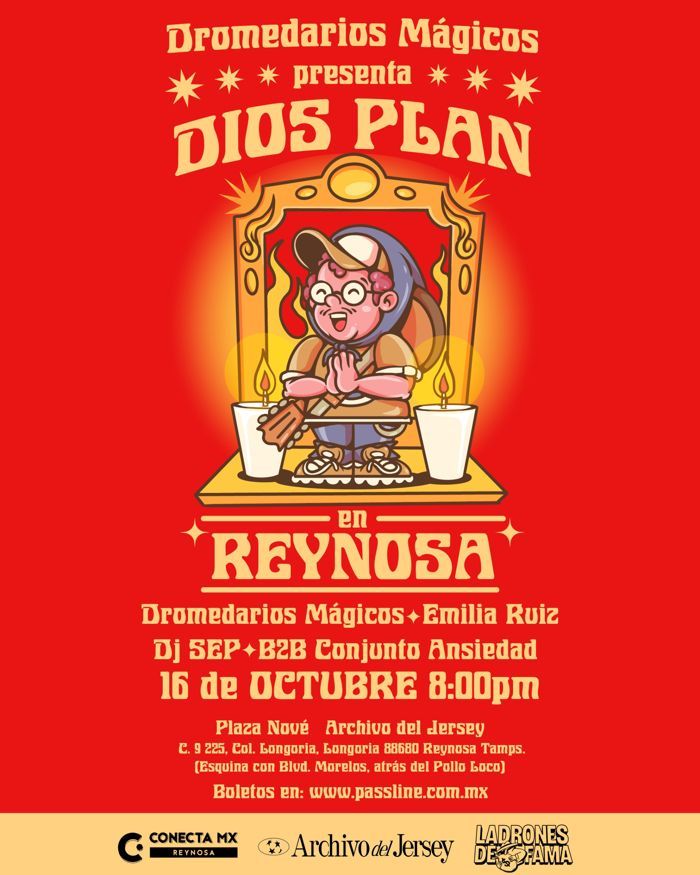 Flyer de Dromedarios Mágicos en Reynosa