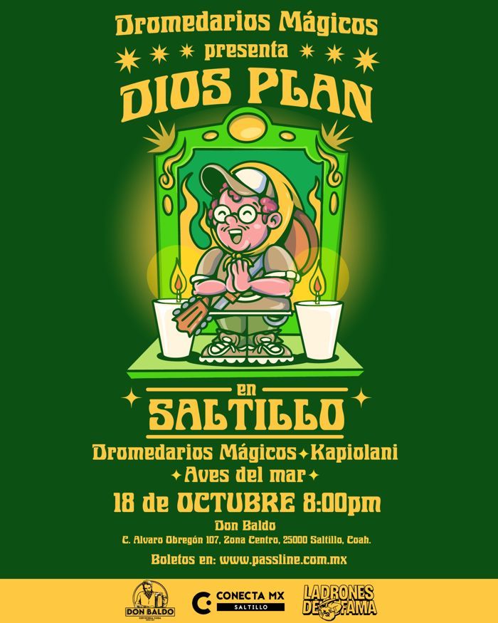 Flyer de Dromedarios Mágicos en Saltillo